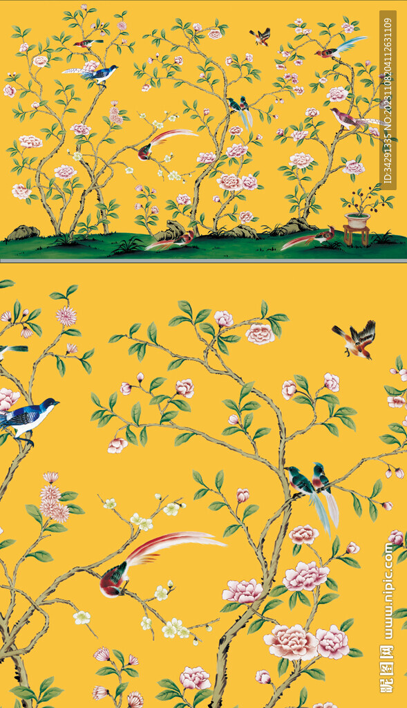 仿手繪高清花鳥