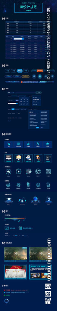 科技感可視化大屏設計規范組件