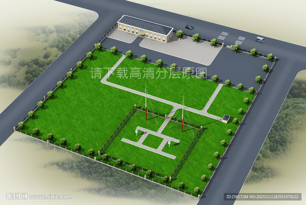氣象觀測場 氣象站效果圖