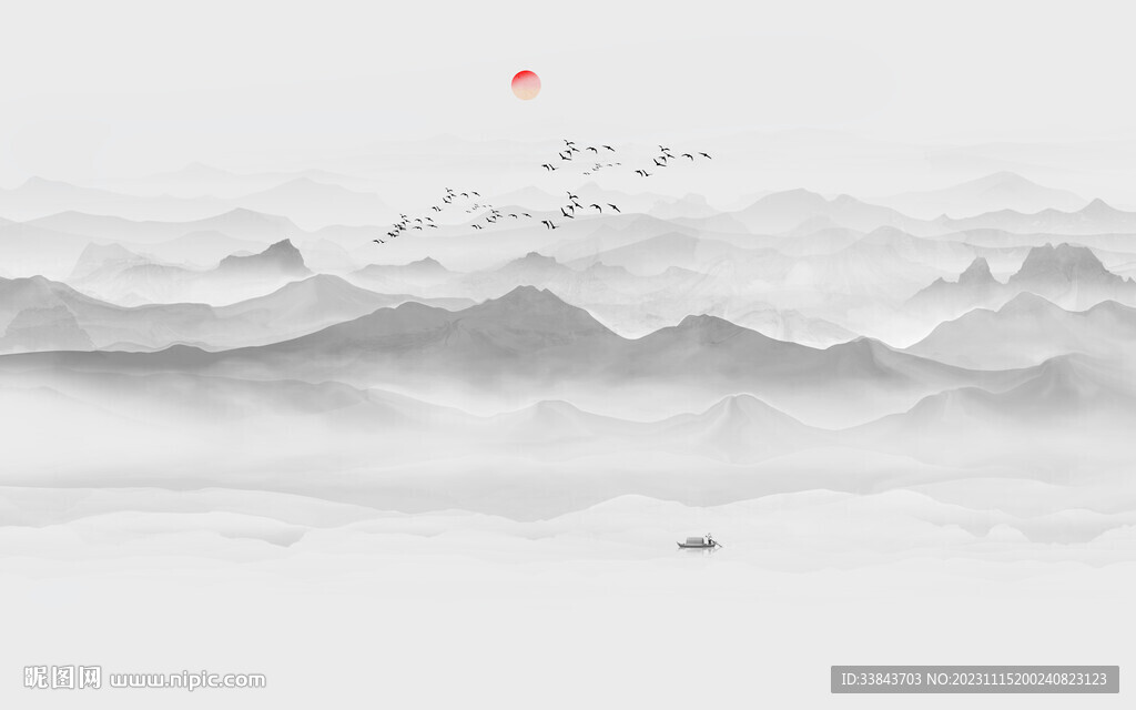 意境山水水墨畫