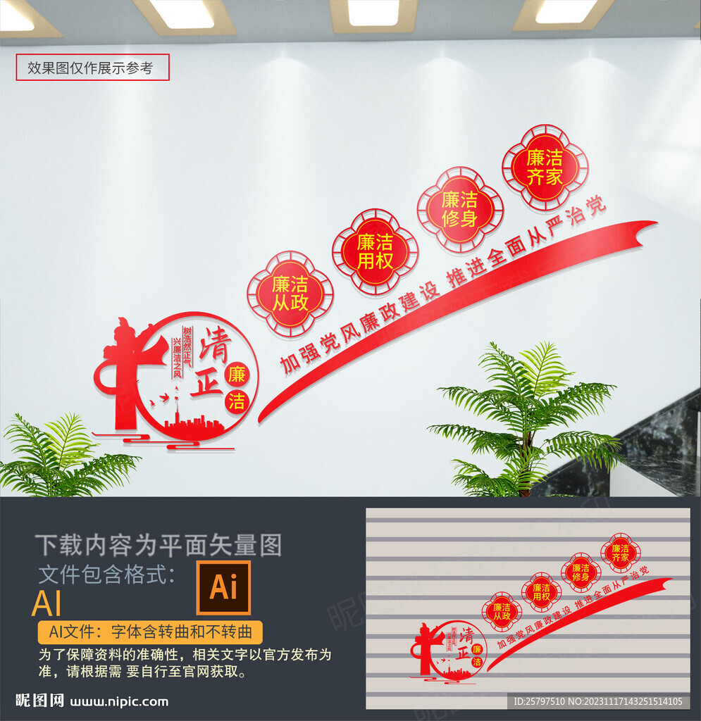 廉潔樓梯間文化墻