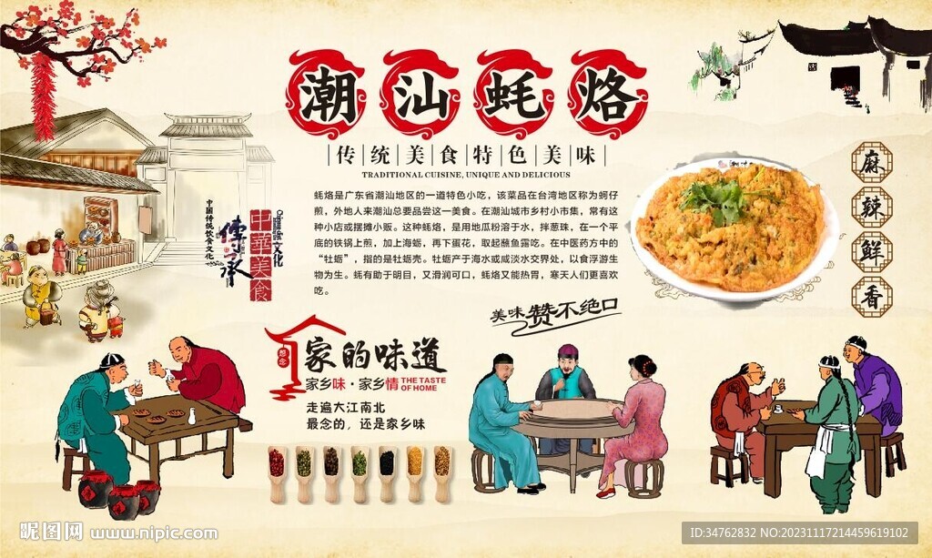  潮汕蠔烙背景