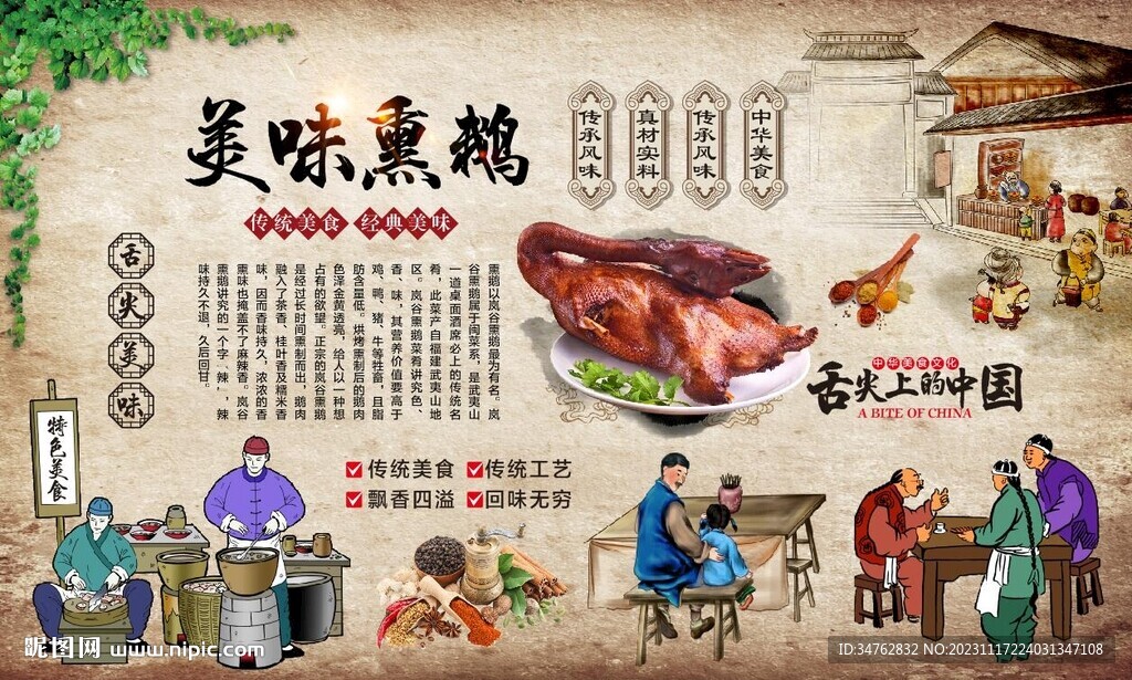 美味熏鵝背景