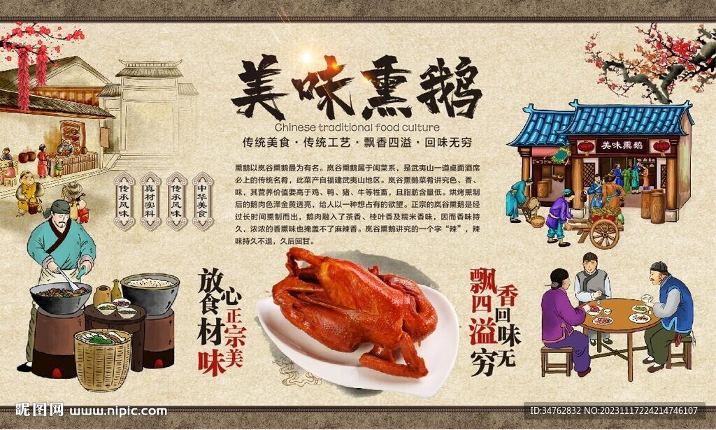 美味熏鵝背景