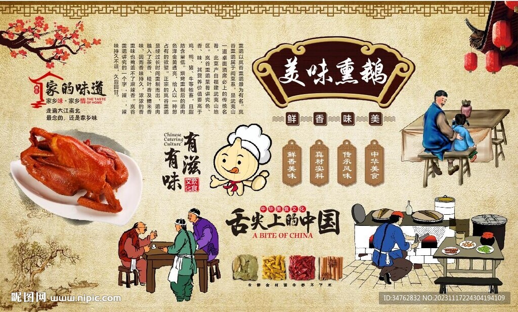 美味熏鵝背景