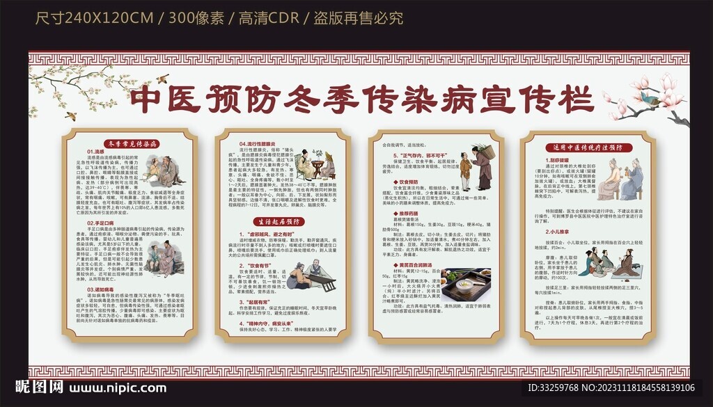 中醫(yī)預(yù)防冬季傳染病宣傳欄