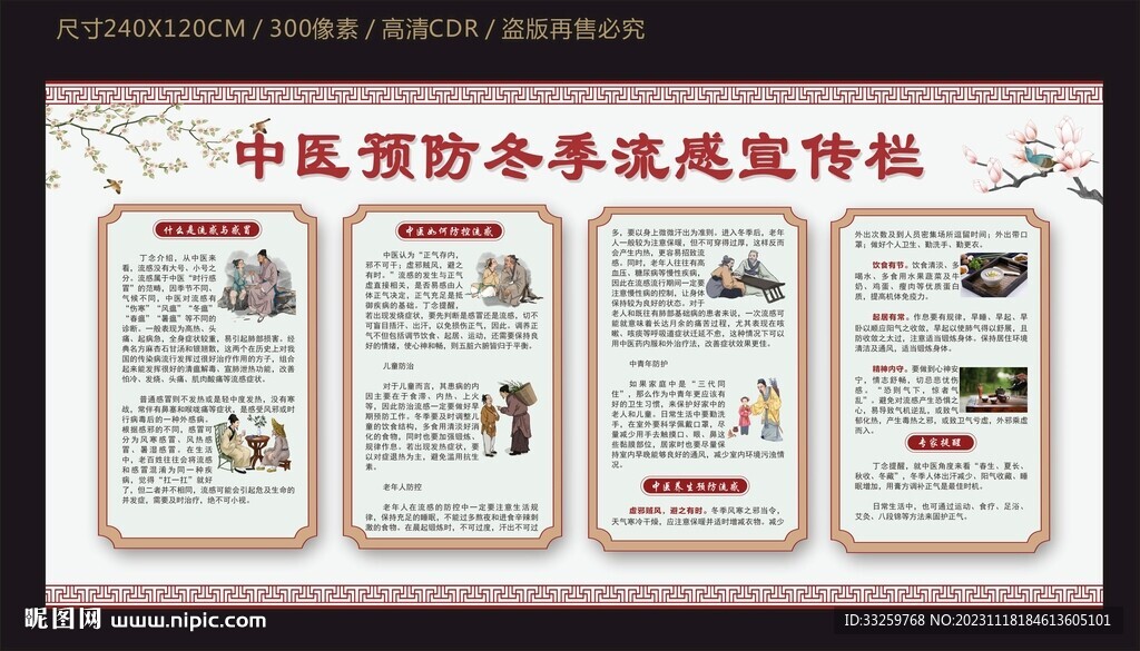 中醫(yī)預(yù)防冬季流感宣傳欄
