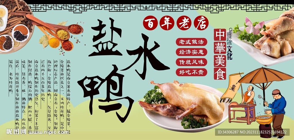 鹽水鴨背景墻