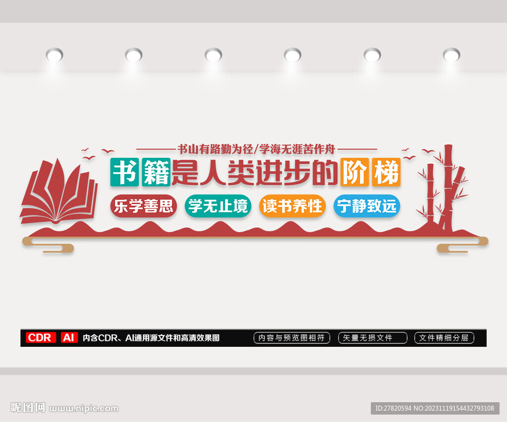 圖書館閱讀文化墻