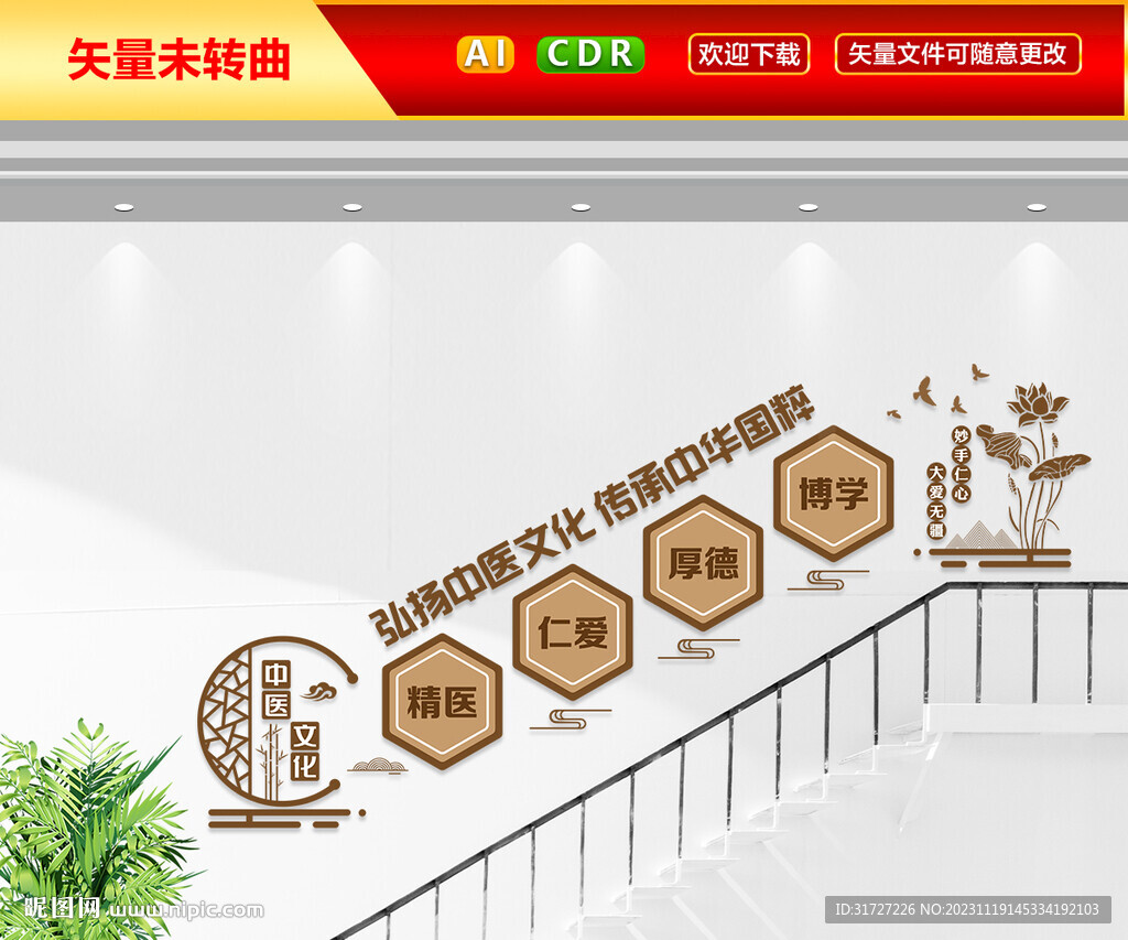 中醫(yī)文化樓梯文化墻