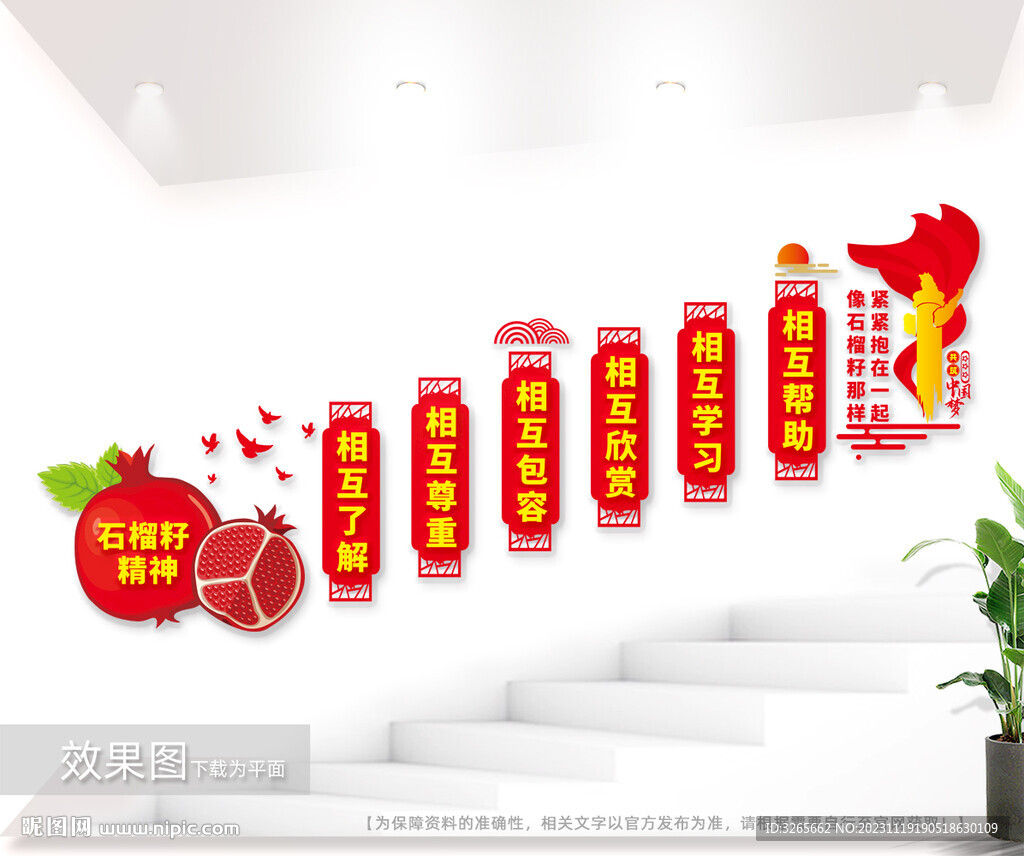 民族團(tuán)結(jié)樓道文化墻圖片
