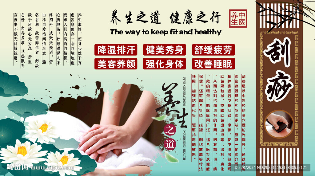 刮痧背景墻