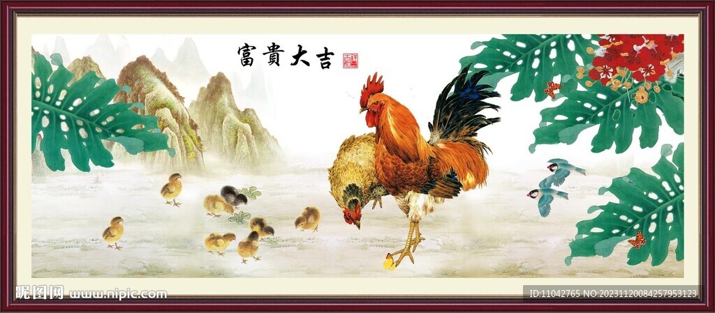 富貴八吉圖