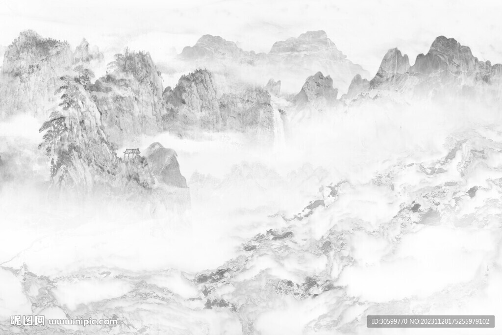 大理石紋山水背景裝飾畫