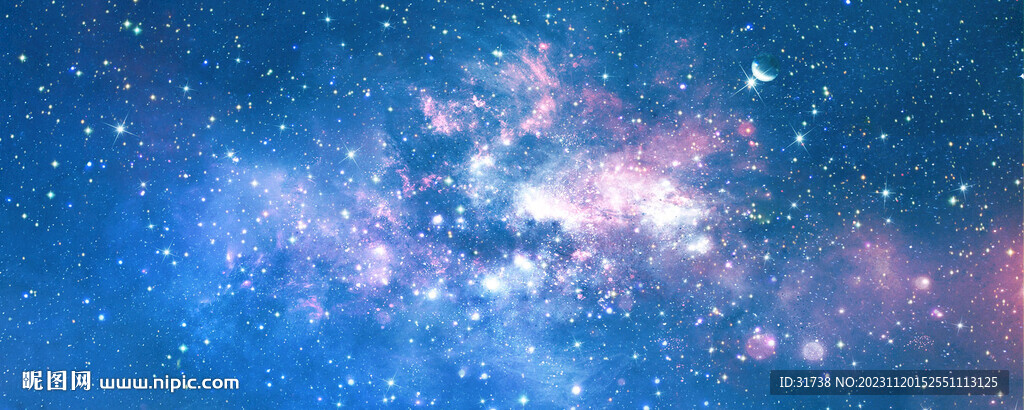 巨幅藍色星空背景墻