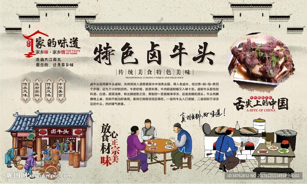 鹵牛頭背景