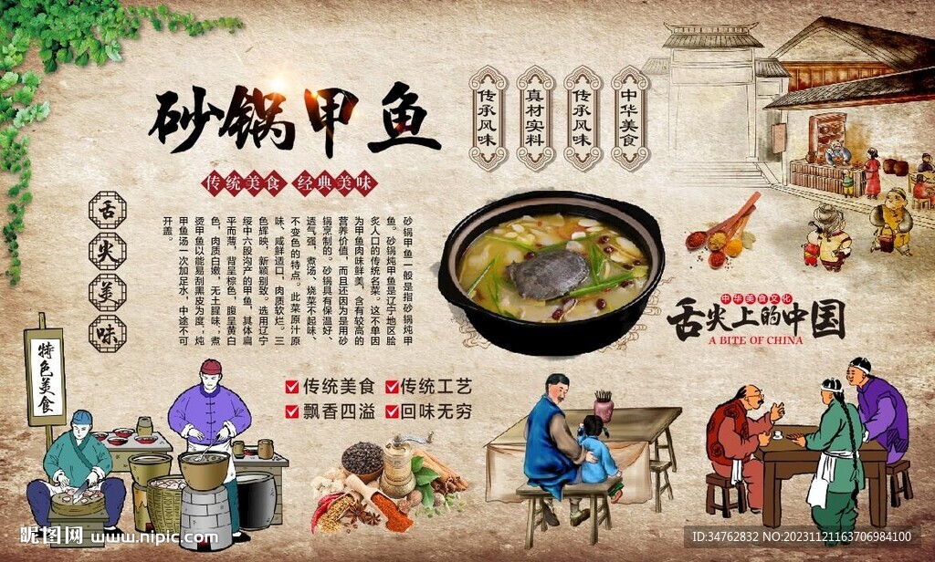 砂鍋甲魚背景