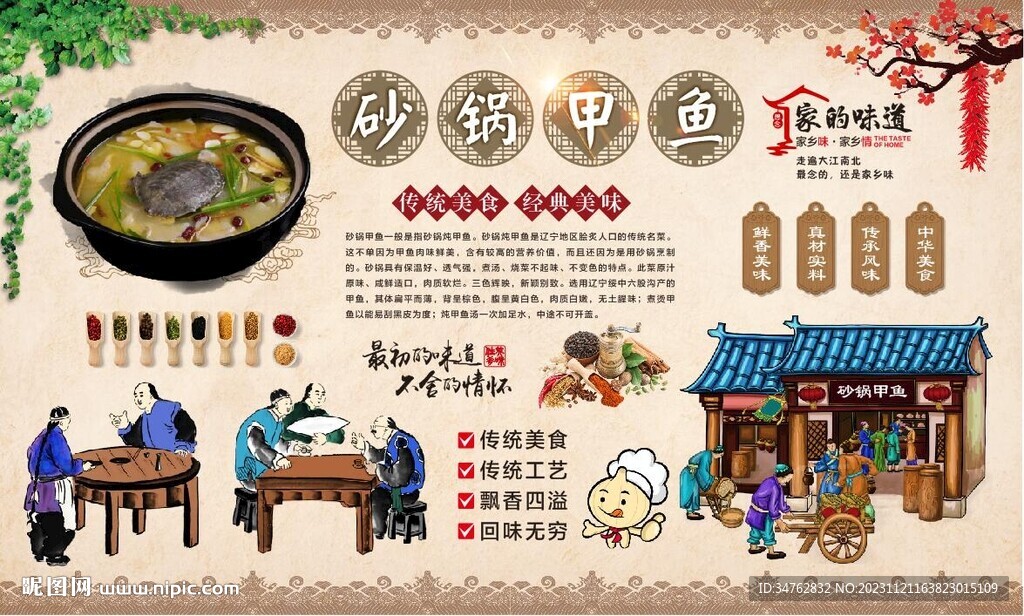 砂鍋甲魚背景