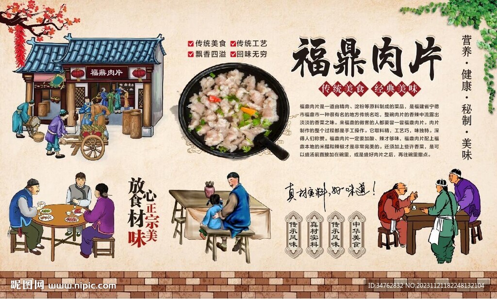 福鼎肉片背景