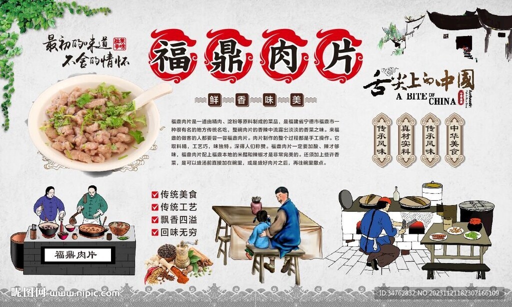 福鼎肉片背景
