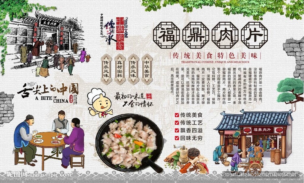 福鼎肉片背景