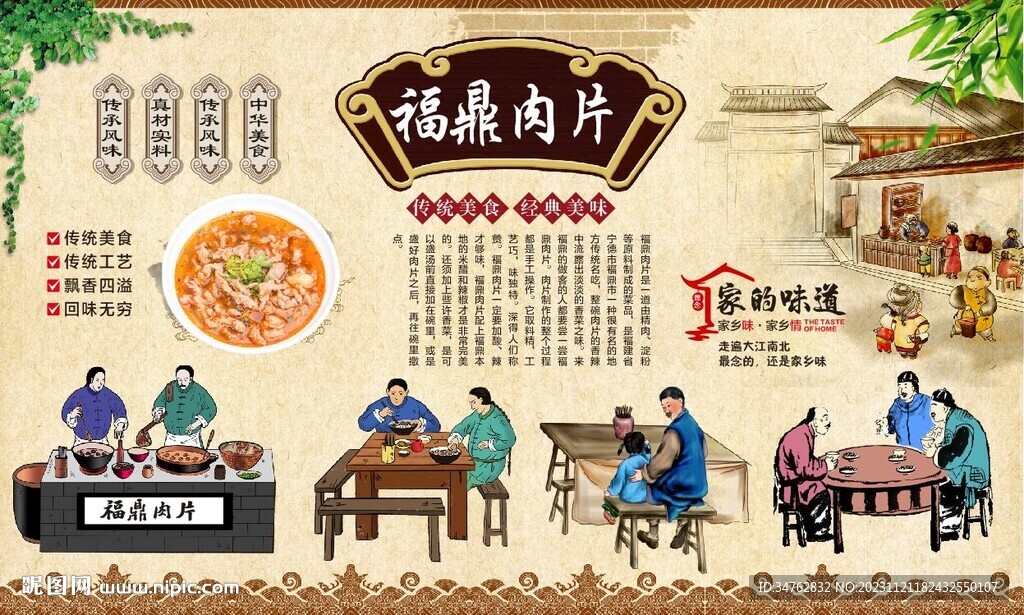 福鼎肉片背景