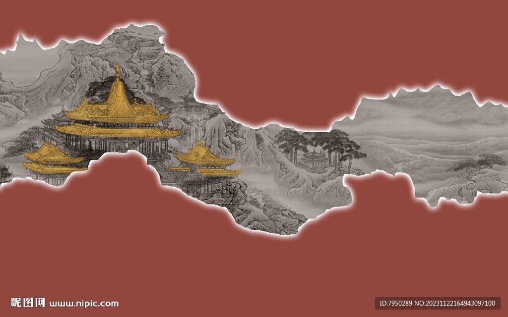 新中式背景墻  