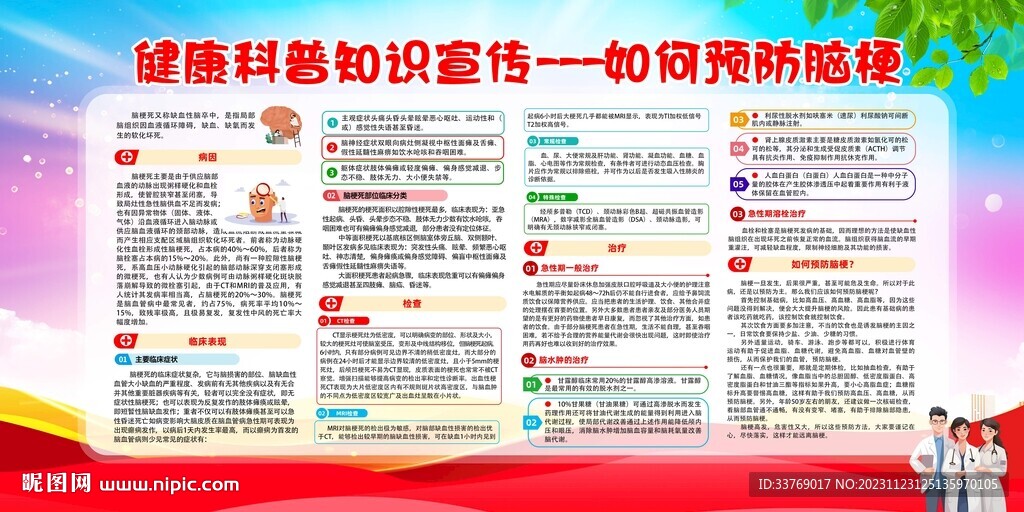 健康科普知識宣傳腦梗