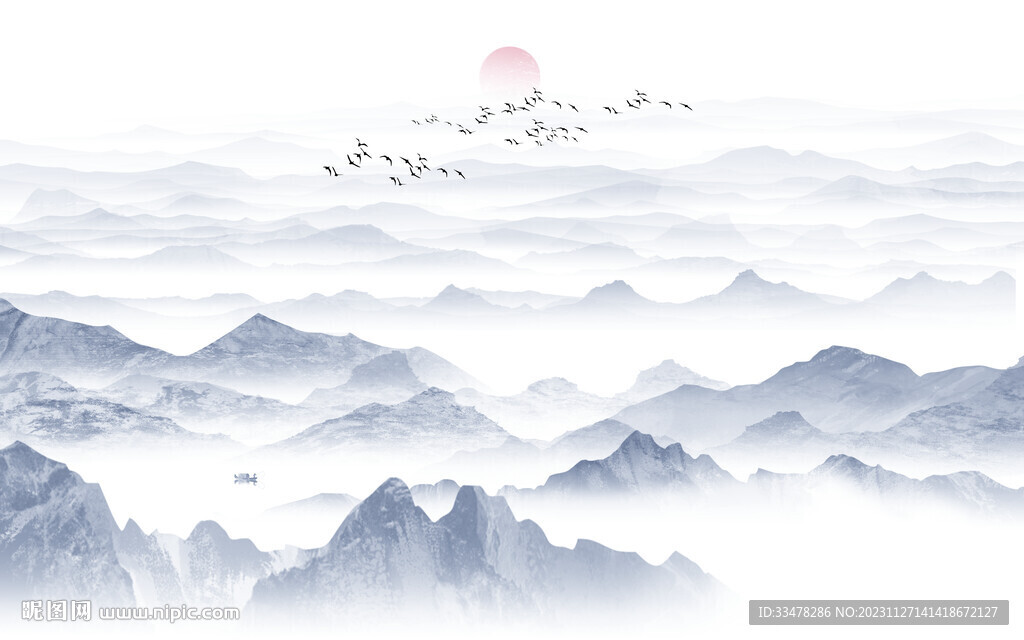 現(xiàn)代山水沙發(fā)背景墻