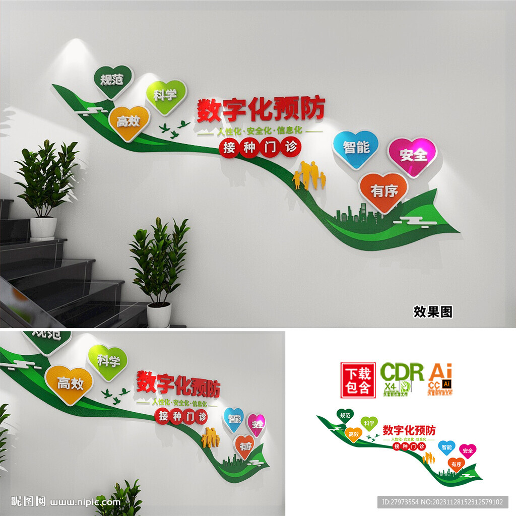 兒童保健接中中心樓梯文化墻圖片