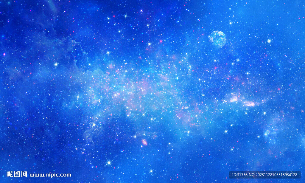 藍色星空宇宙背景圖