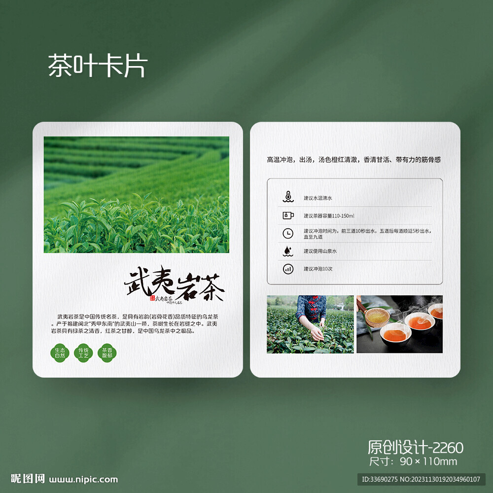 武夷巖茶茶葉介紹茶葉沖泡方卡片