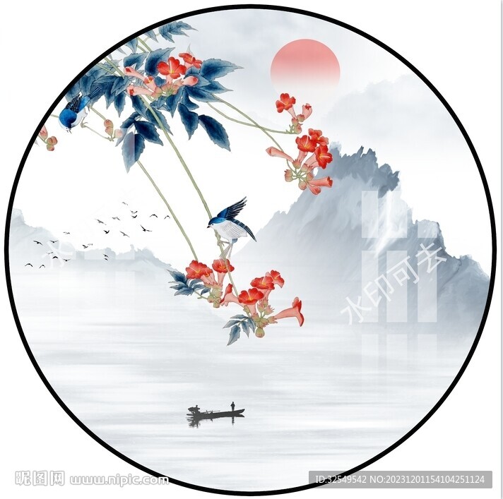 圓形山水畫