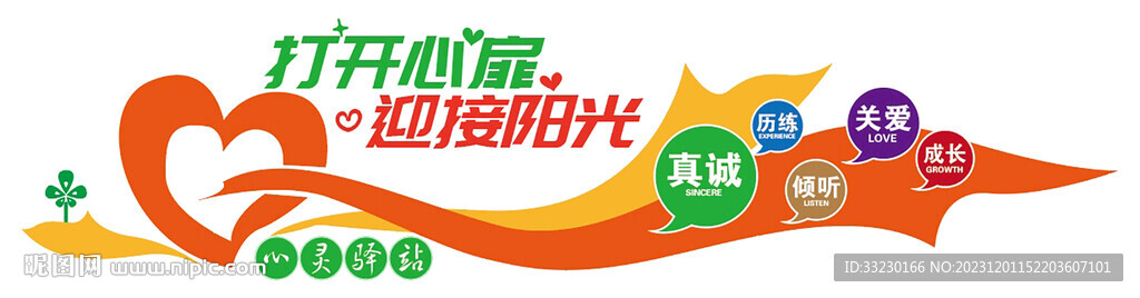 打開心靈迎接陽光文化墻