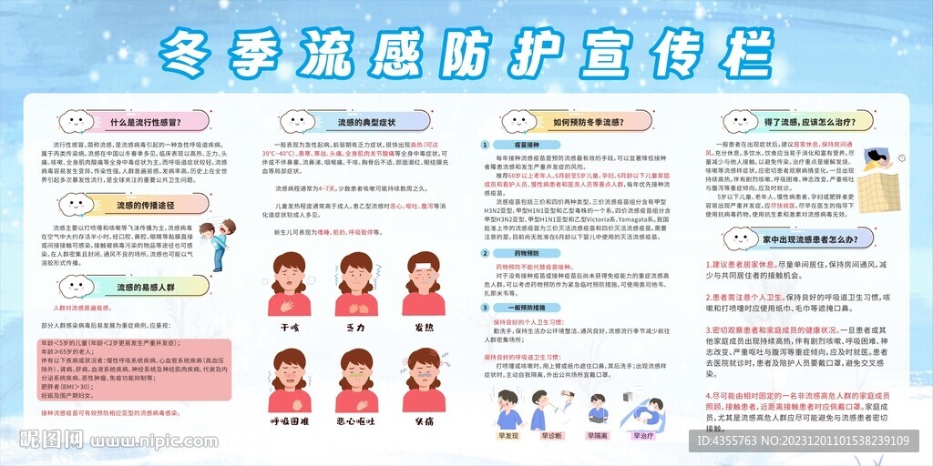 冬季流感防護宣傳欄