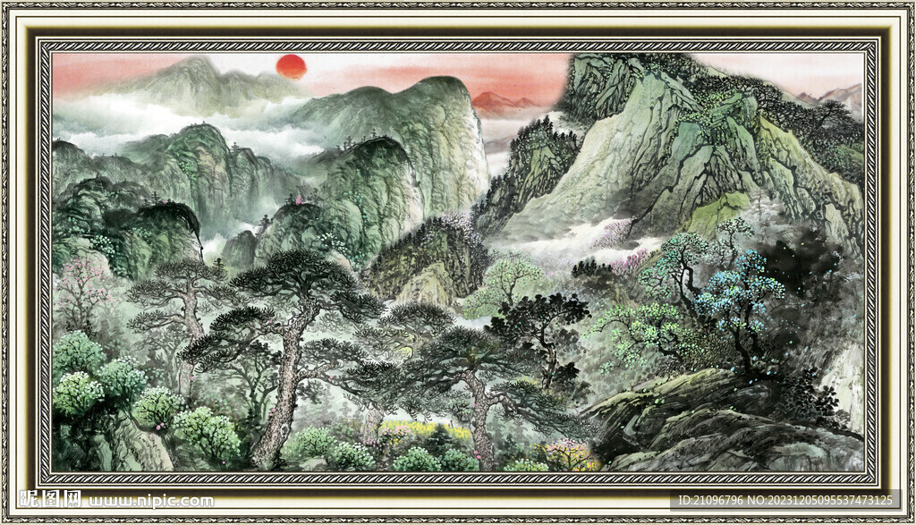 招財山水圖 