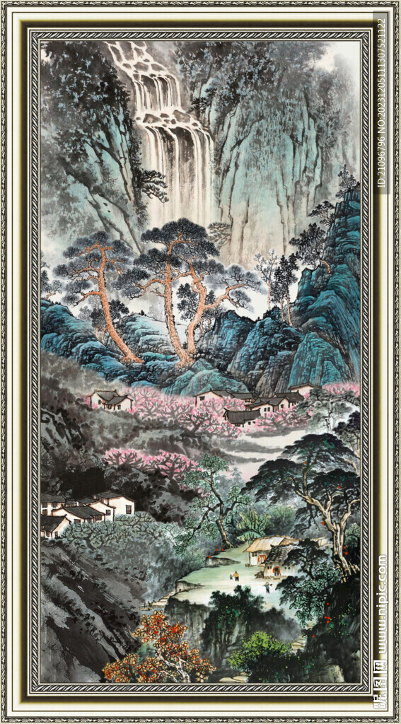 聚寶盆山水畫 