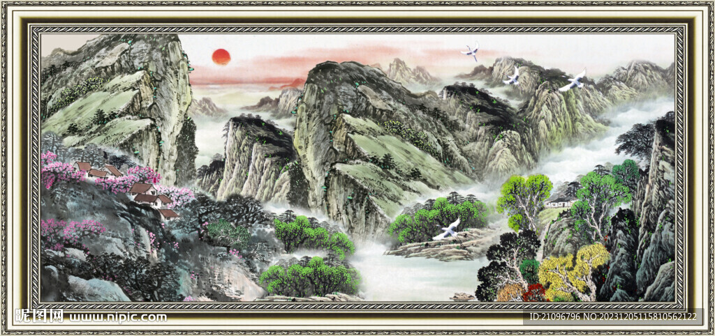 聚寶盆山水畫 
