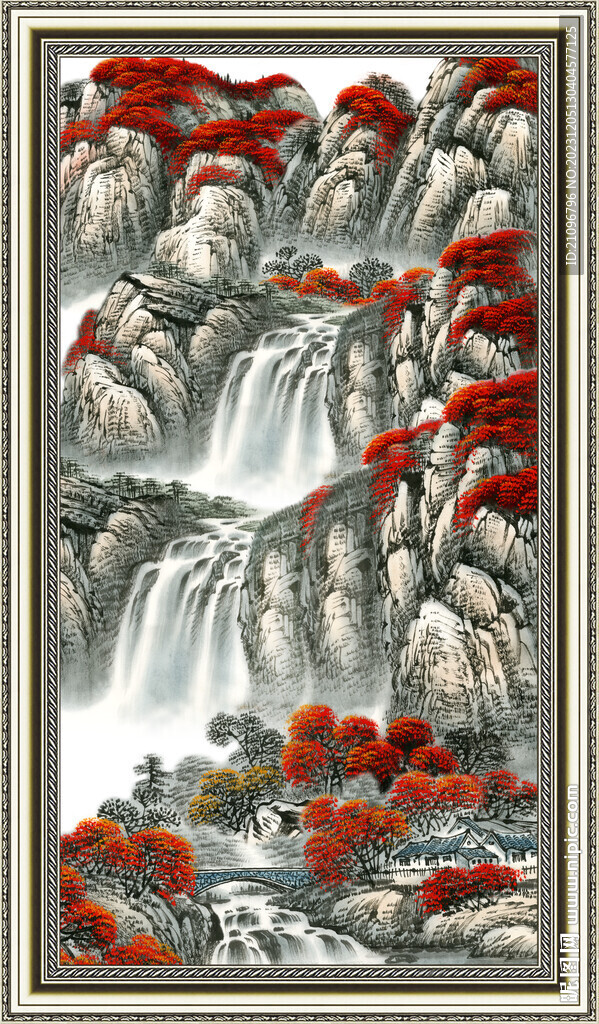 聚寶盆山水畫