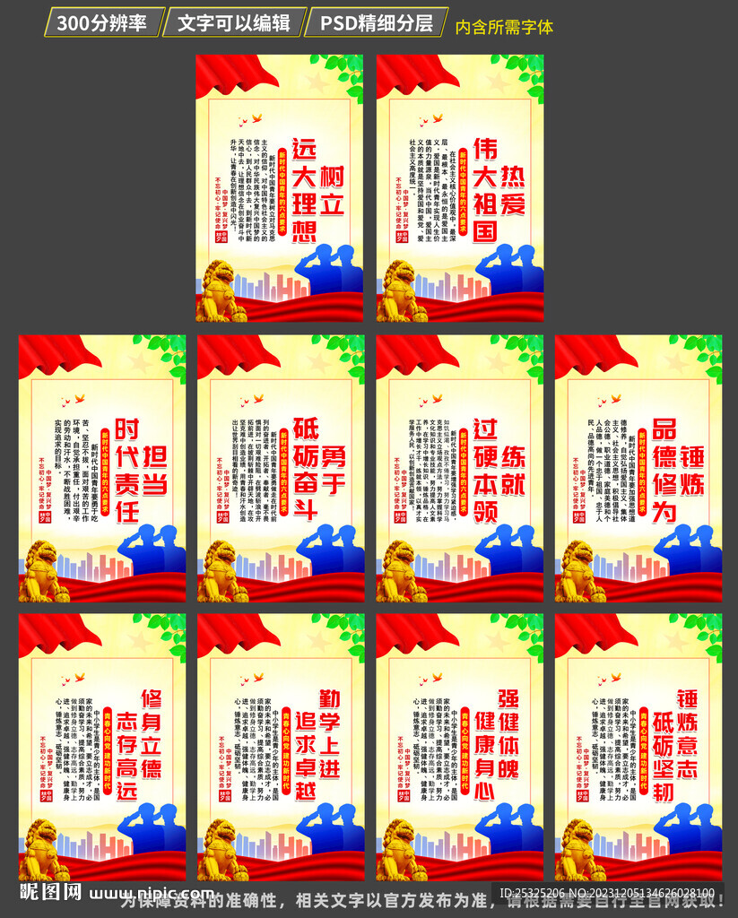 新時(shí)代青年展板