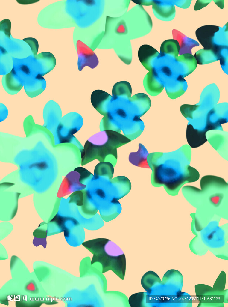 手繪花  扎染