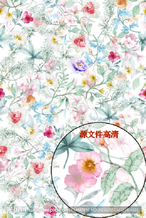 数码印小碎花