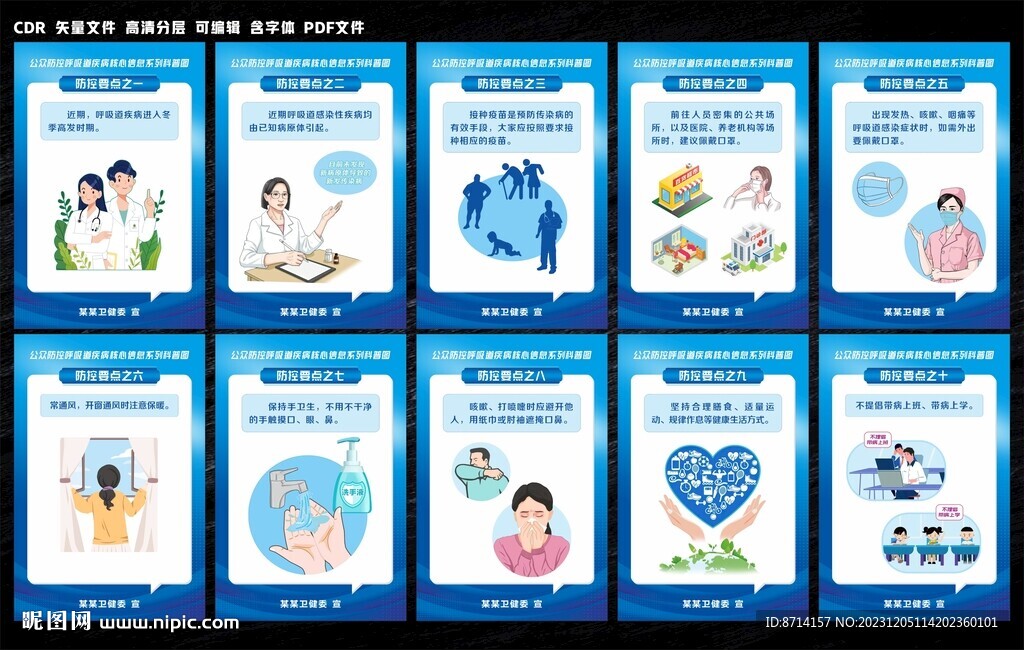 公眾預(yù)防呼吸道疾病海報