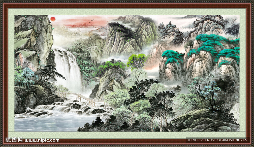 山水中堂畫 