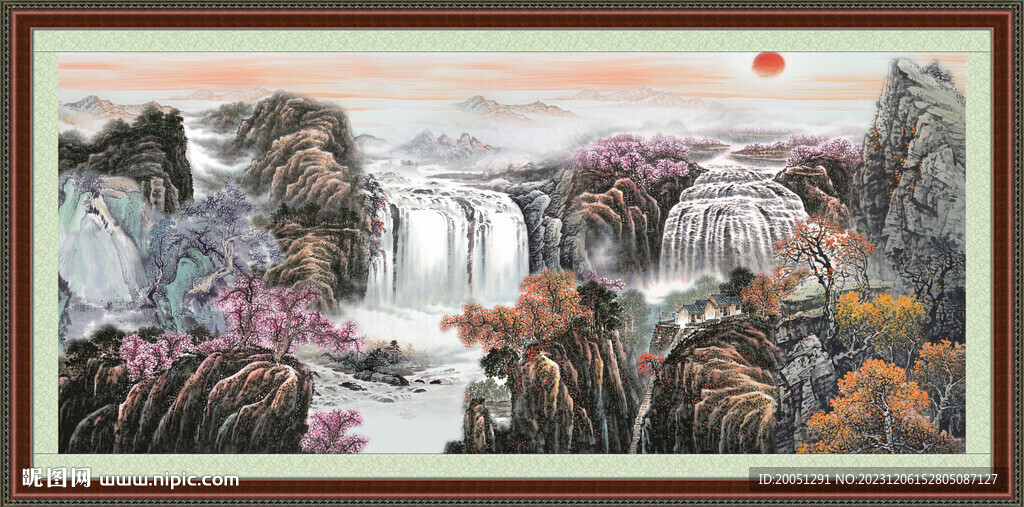 瀑布流水