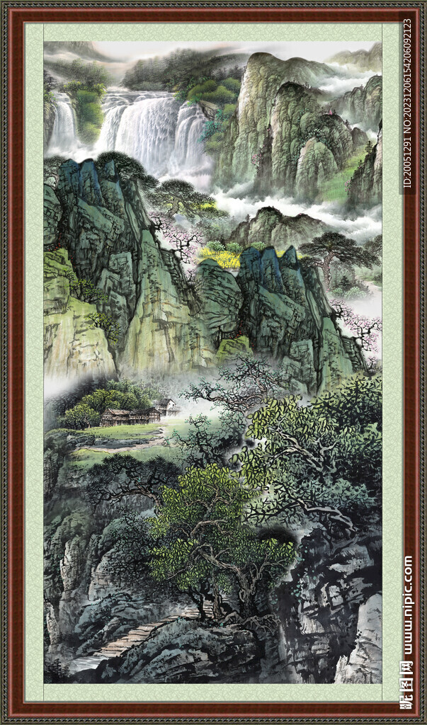 風景畫豎幅 