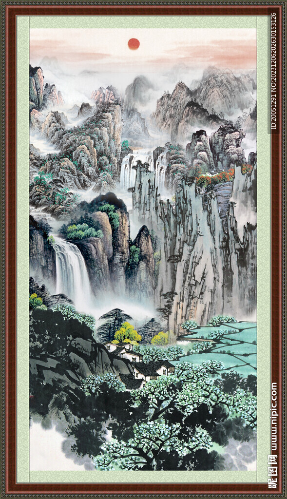 山水豎幅 