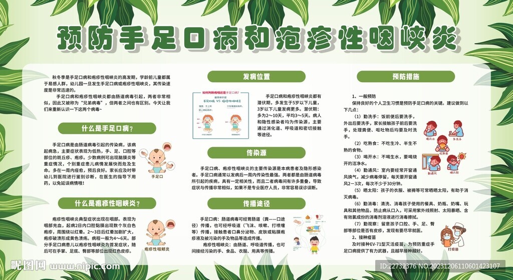預防手足口病和皰疹性咽峽炎宣傳