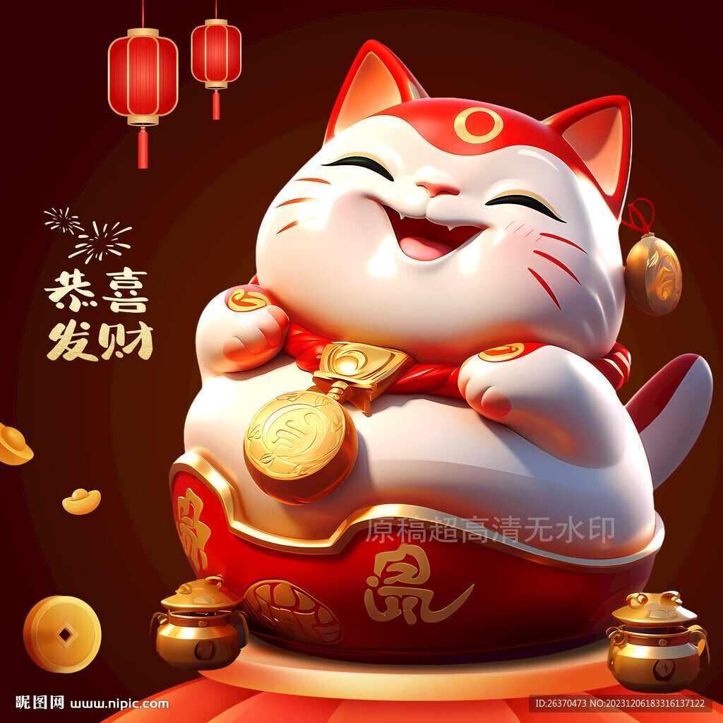 卡通招財(cái)貓擺件