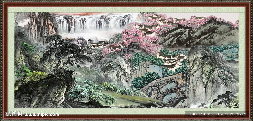 八方聚財山水 